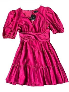 NWT Roseason Hot Pink Wrap-Style Dress Size 12